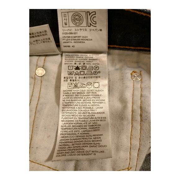 LEVI'S 505 - Men's Regular Fit Straight Leg Denim Blue Jeans Size 36x34 EUC - Picture 5 of 10